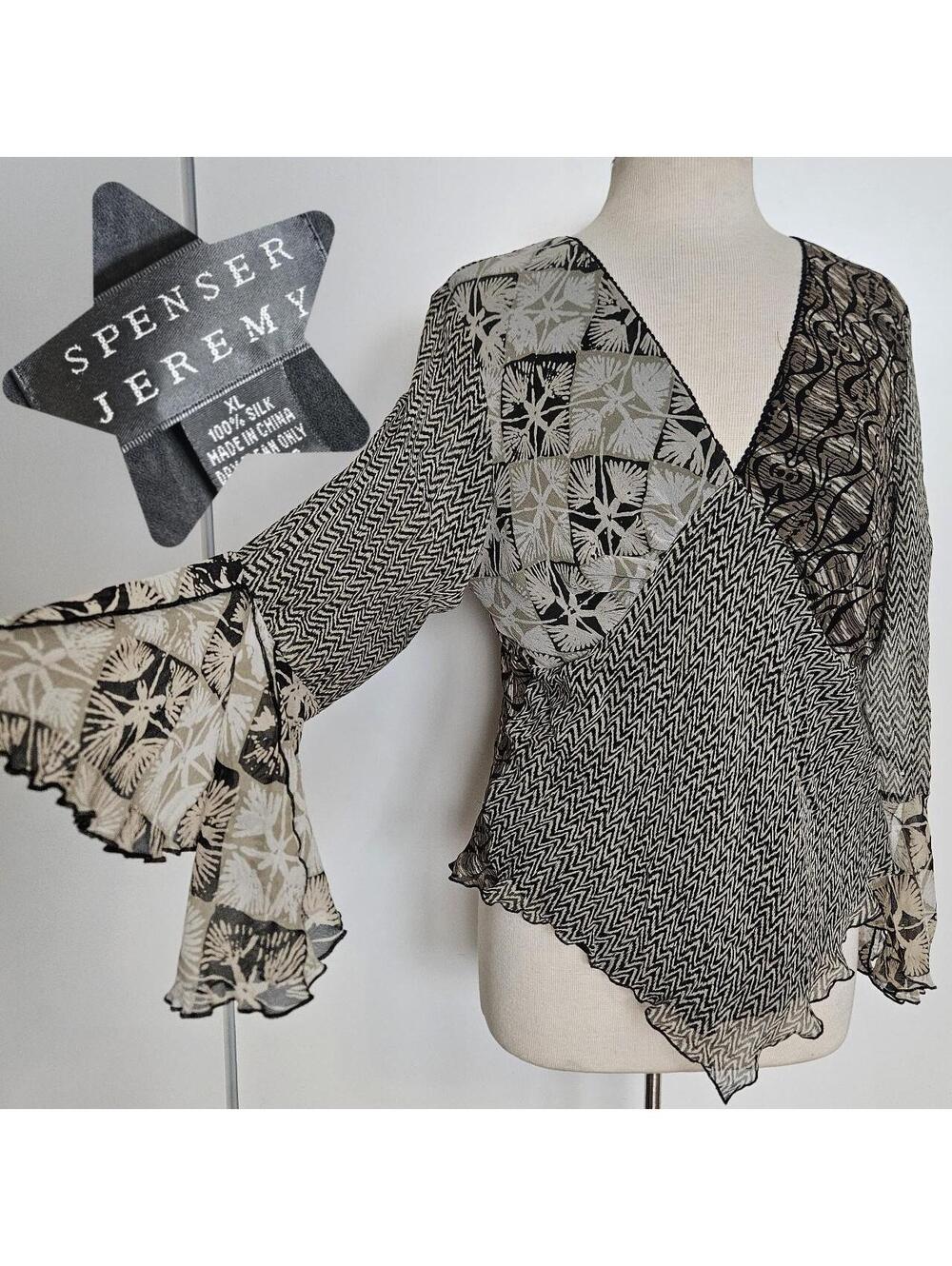 vintage 100% Silk top, Spenser Jeremy, size XL